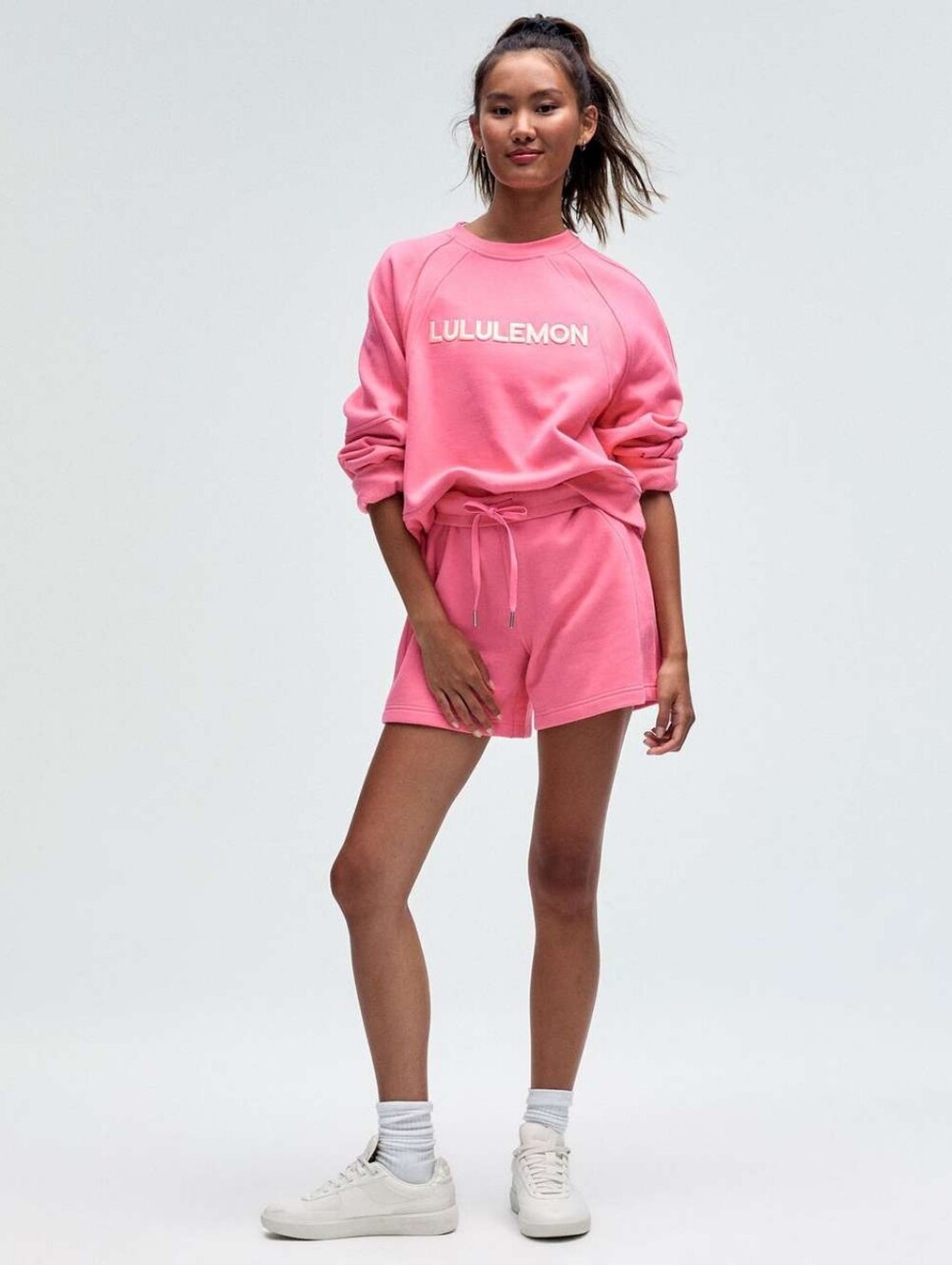 NWT lululemon athletica Wordmark Crew Sweatshirt & Shorts Set XS/S 6 SAKP